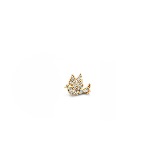 Gold & Diamond Pave Dove Stud