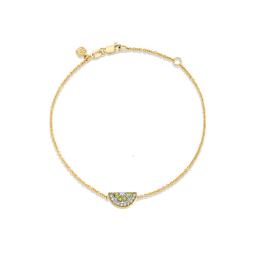Gold & Diamond Yellow Sapphire Lemon Slice Bracelet