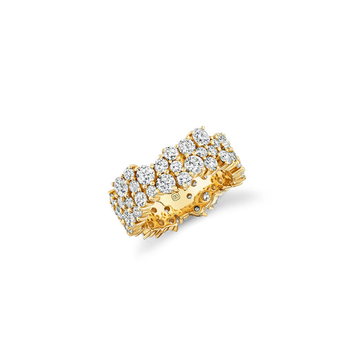 Gold & Diamond Double Wide Cocktail Ring