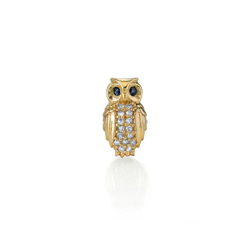 Gold & Diamond Owl Studs