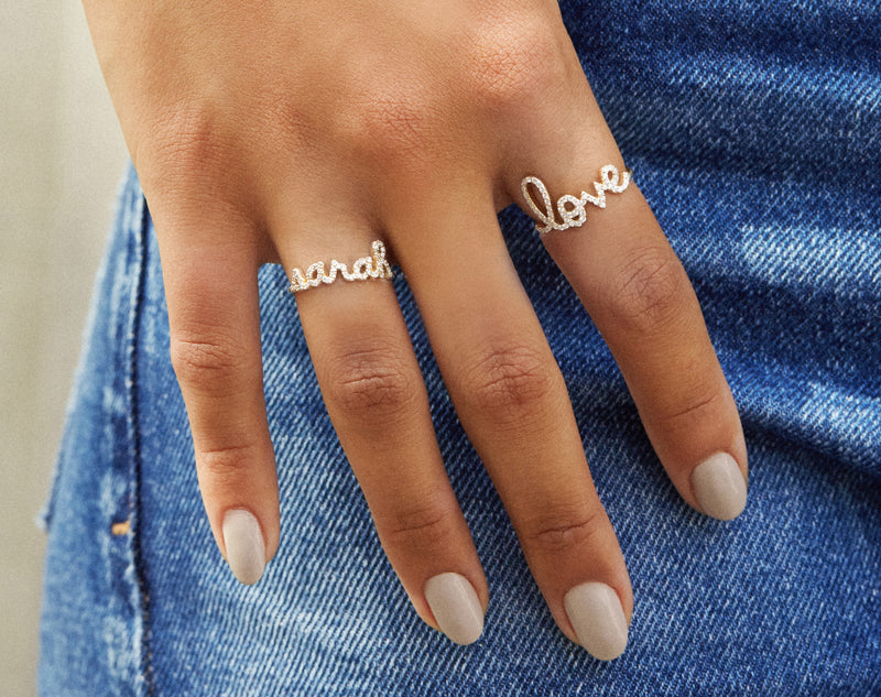 14k Gold Script Rings - Sydney Evan
