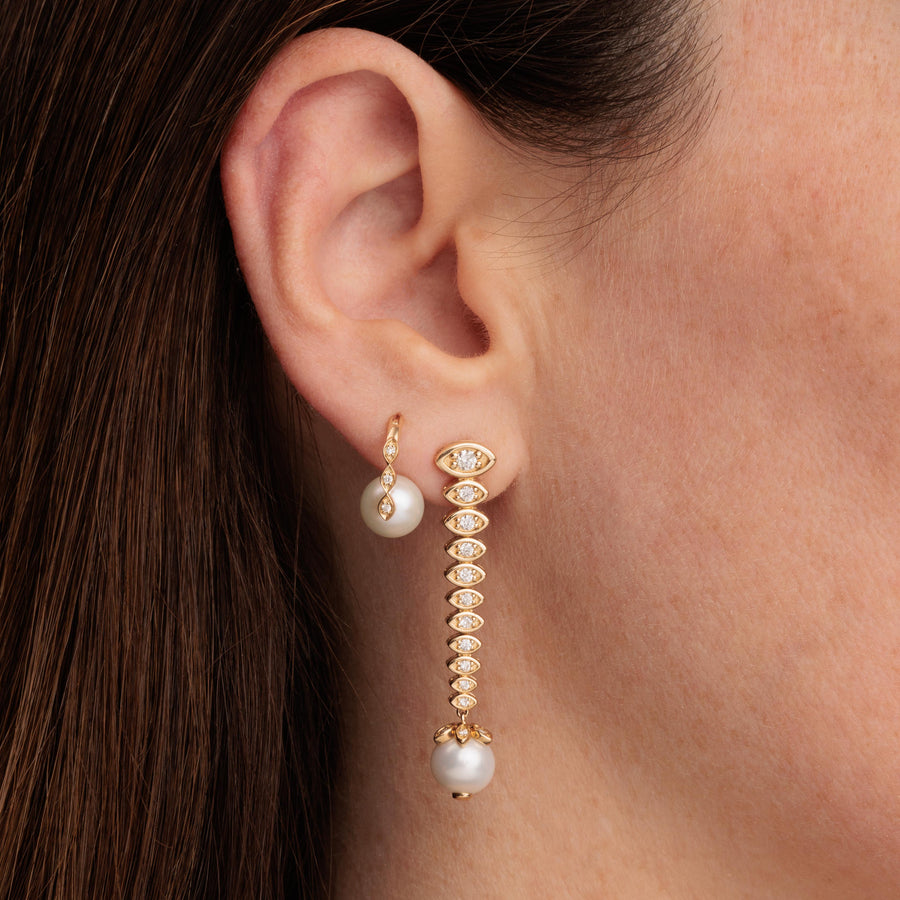 Gold & Diamond Graduated Marquise Eye Earrings - Sydney Evan Fine Jewelry