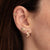 Gold & Diamond Wavy Medium Hoops