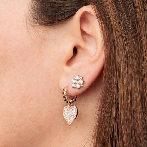 Gold & Diamond Cocktail Disc Stud