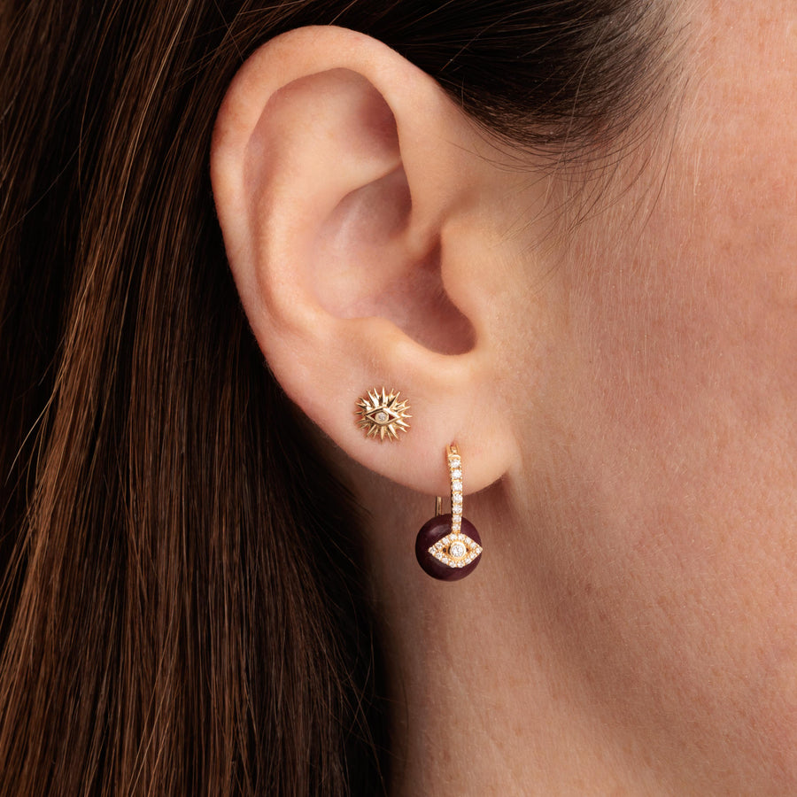Gold & Diamond Eye Petals Stud - Sydney Evan Fine Jewelry