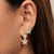 Gold & Diamond Plumeria Linear Earrings