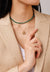 Gold, Diamond & Turquoise Pave Rondelle Aventurine Choker