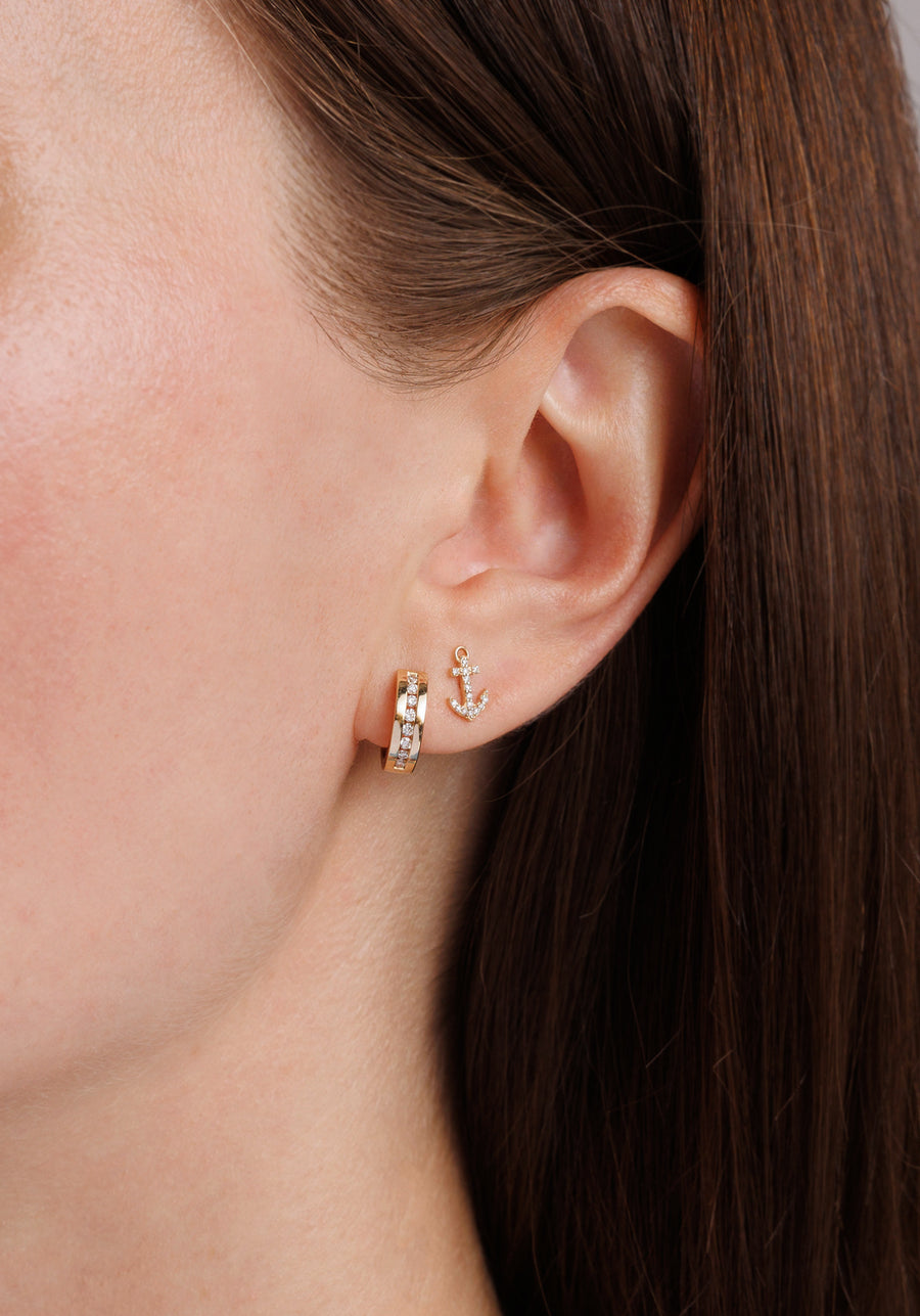 Gold & Diamond Tiny Anchor Stud - Sydney Evan Fine Jewelry