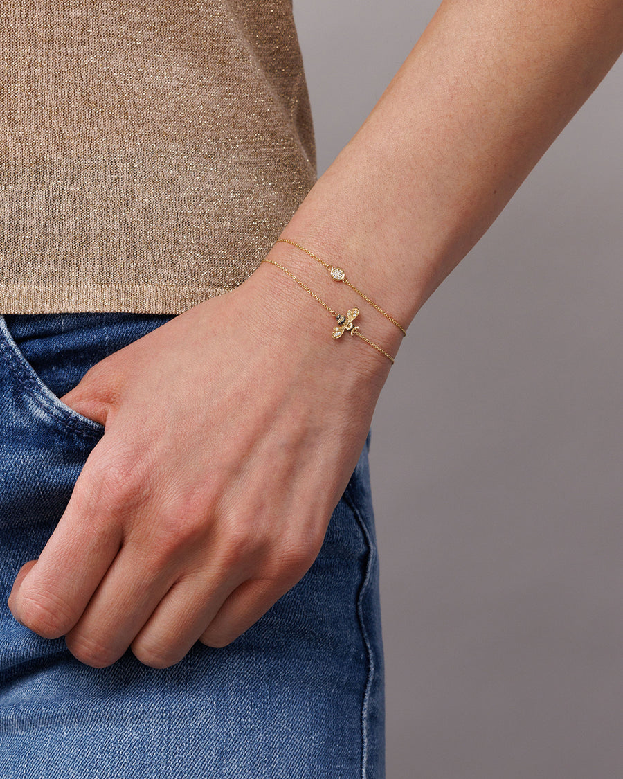 Gold & Diamond Small Bee Bracelet - Sydney Evan Fine Jewelry