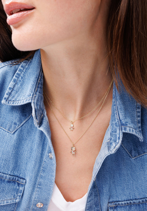 Gold & Diamond Robot Charm