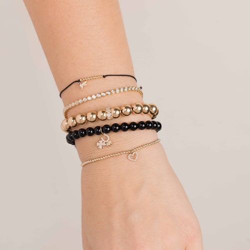 Gold & Diamond Tiny Hummingbird Cord Bracelet