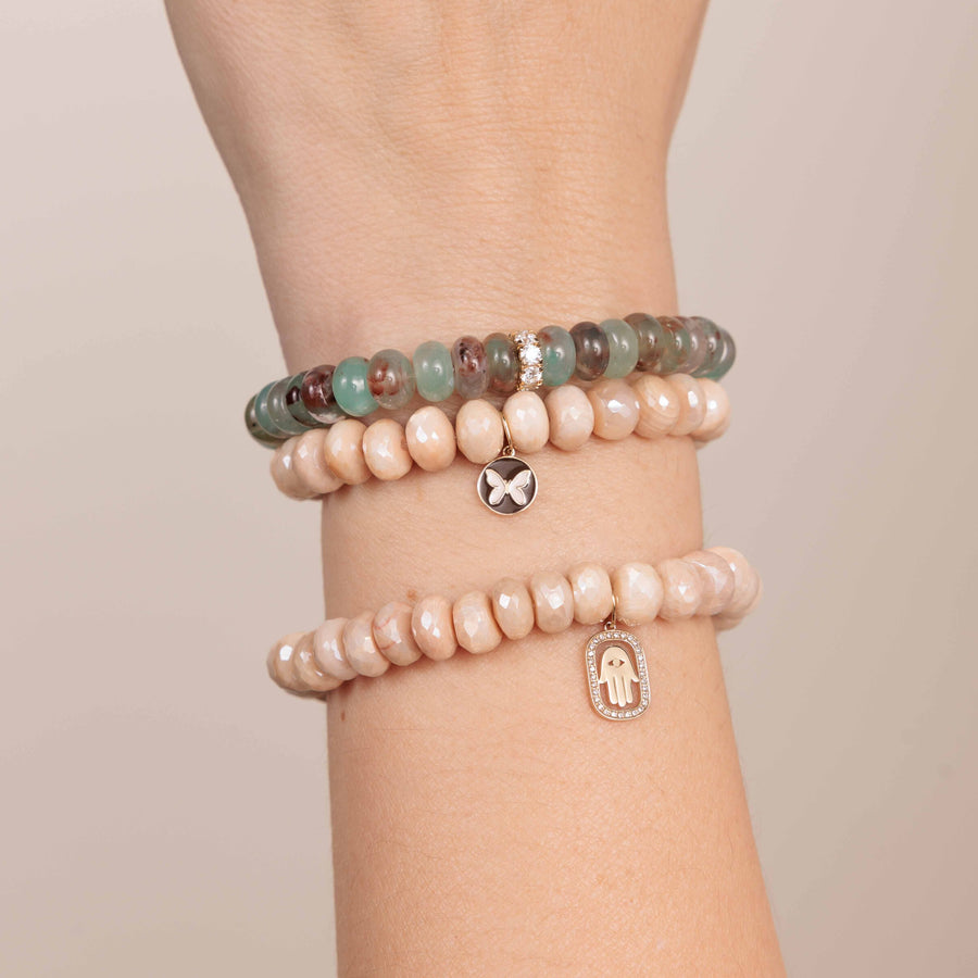 Gold & Diamond Rondelle on Aquaprase - Sydney Evan Fine Jewelry