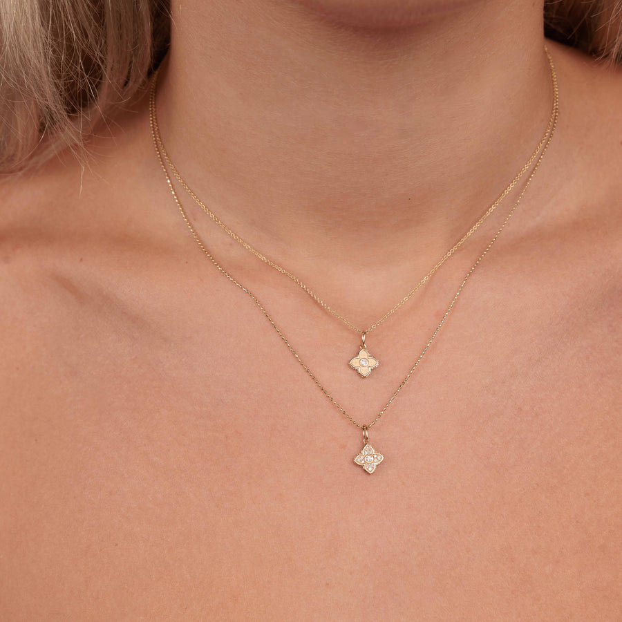 Gold & Diamond Mini Moroccan Flower Charm - Sydney Evan Fine Jewelry