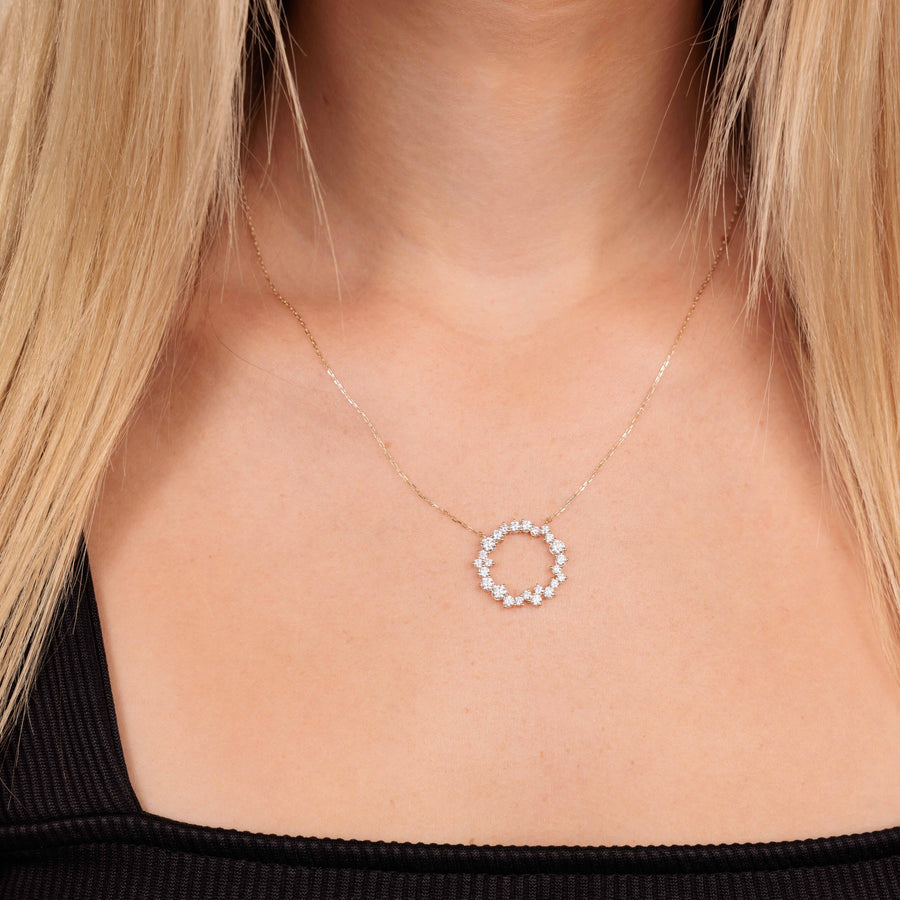 Gold & Diamond Cocktail Circle Necklace - Sydney Evan Fine Jewelry