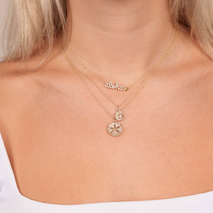 Gold & Diamond Aloha Plumeria Necklace - Sydney Evan Fine Jewelry