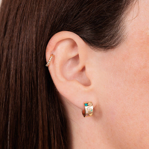 Gold & Diamond Iconography Huggie