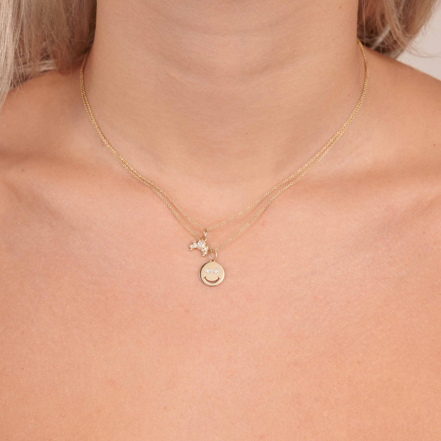 Gold & Diamond Happy Face Charm - Sydney Evan Fine Jewelry