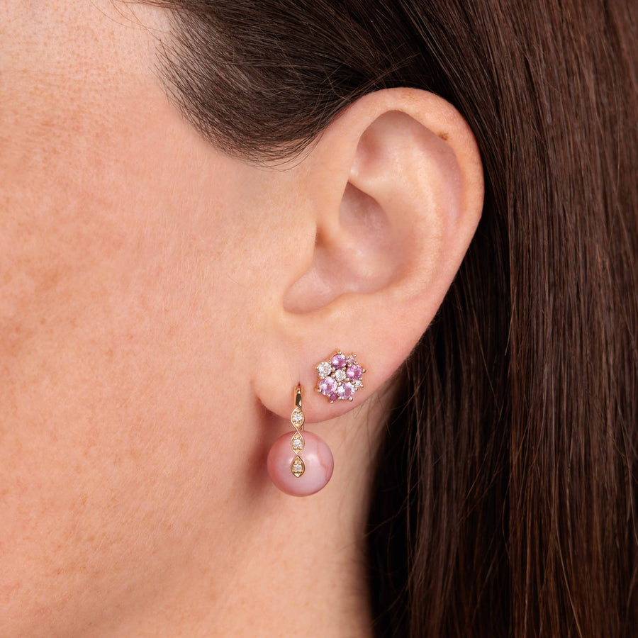 Gold & Diamond Marquise Eye Pink Opal Earrings - Sydney Evan Fine Jewelry