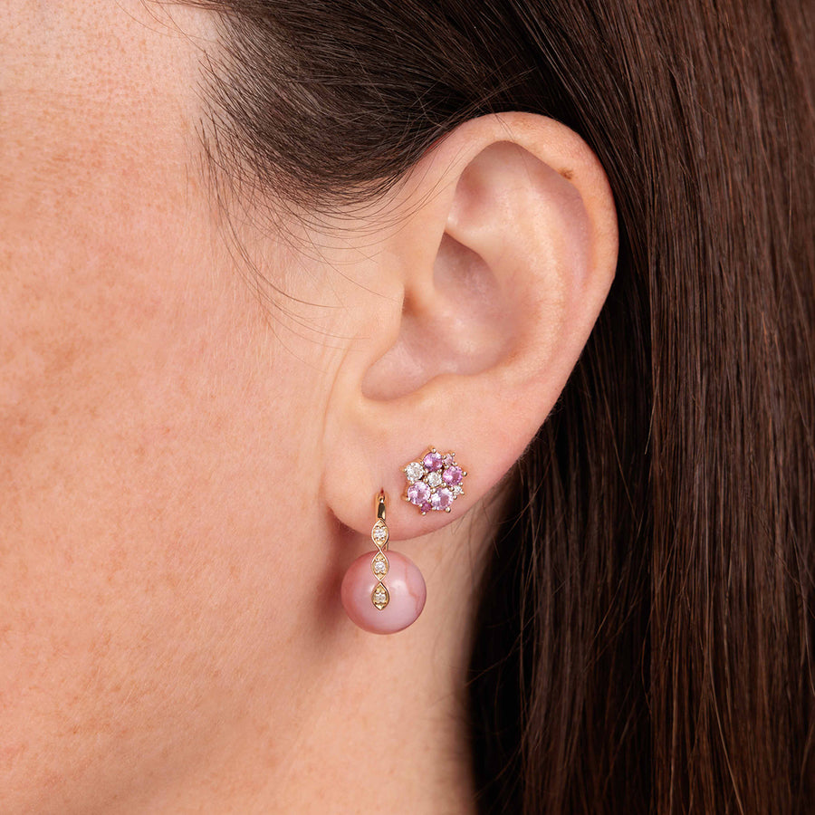 Gold & Diamond Marquise Eye Pink Opal Earrings - Sydney Evan Fine Jewelry