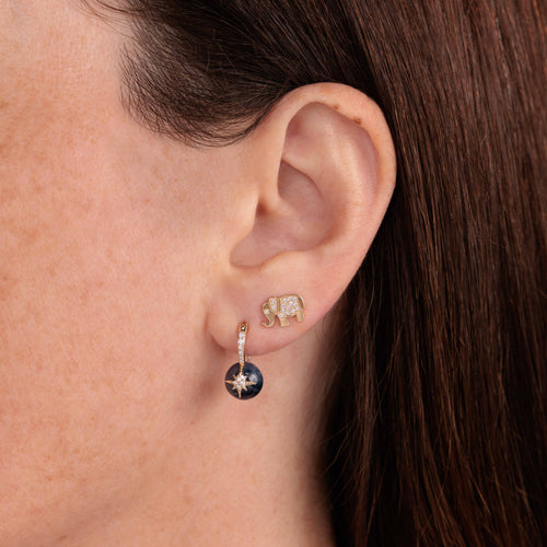 Gold & Diamond Starburst Sapphire Earrings