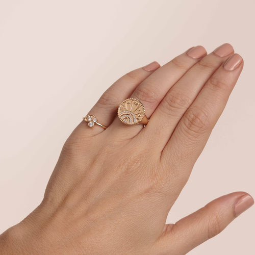 Gold & Diamond Marquise Eye Cluster Ring