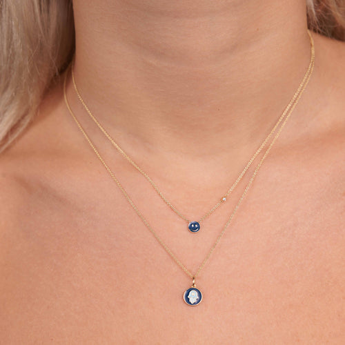 Gold & Enamel Mini Happy Face Necklace