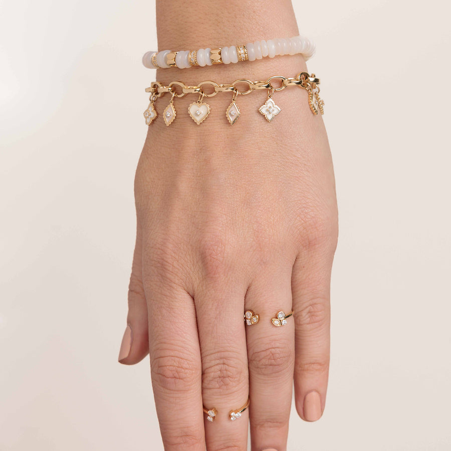 Sydney Evan 14kt yellow gold beaded bracelet - Green
