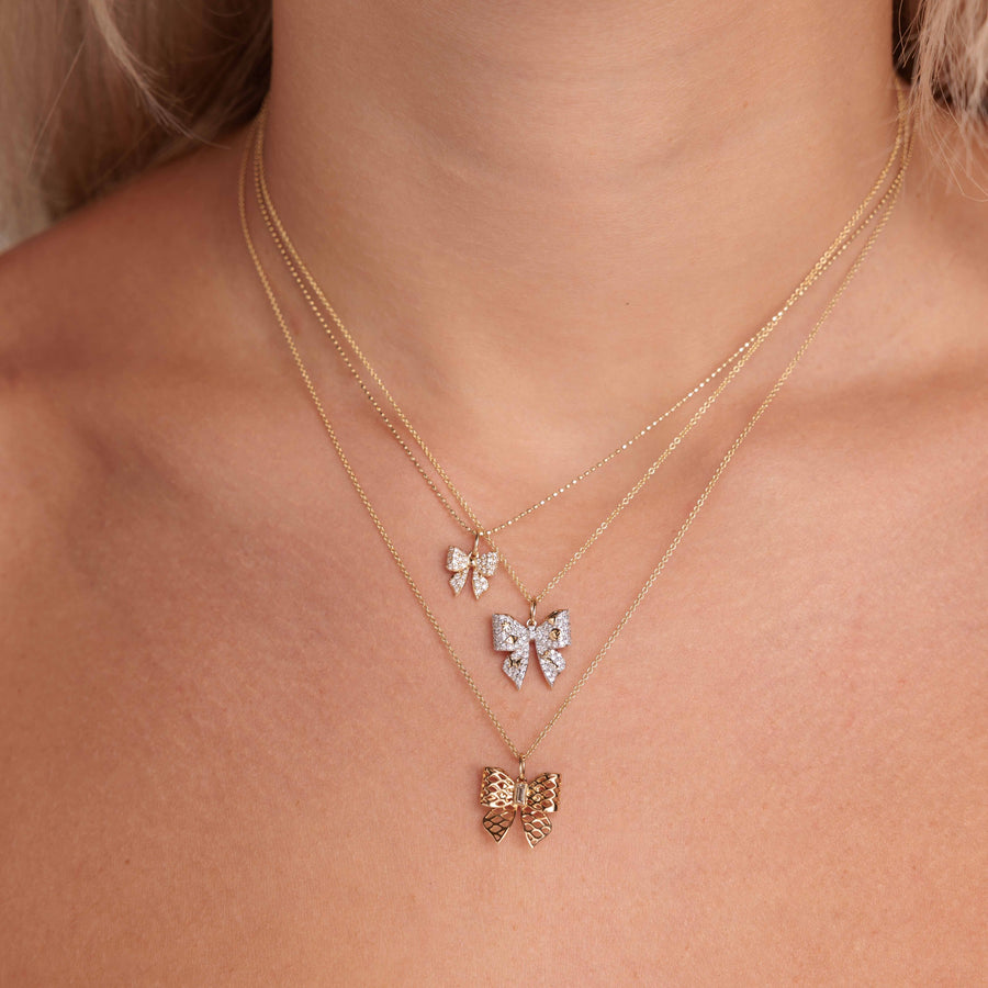 Gold & Diamond Small Bow Charm - Sydney Evan Fine Jewelry