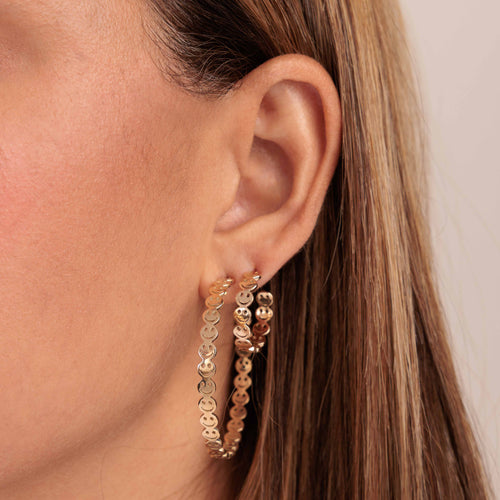 Pure Gold Happy Face Medium Hoops