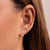 Gold & Diamond Fluted Baguette Stud