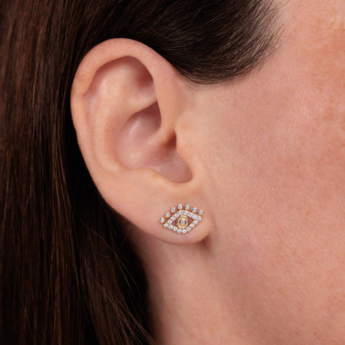 Gold & Diamond Lash Eye Stud