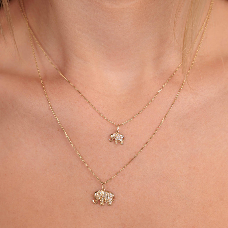 Gold & Diamond Small Elephant Charm - Sydney Evan Fine Jewelry