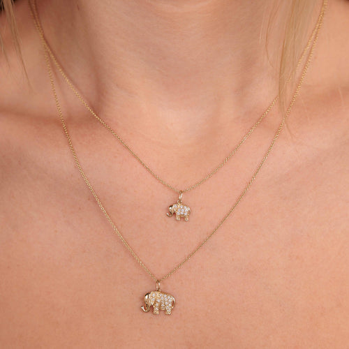 Gold & Diamond Elephant Charm