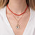 Gold & Diamond Small Marquise Evil Eye Coral Necklace