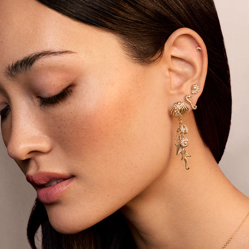 Gold & Diamond Sea Life Earring