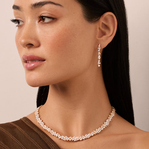 Gold & Diamond Wide Cocktail Eternity Necklace