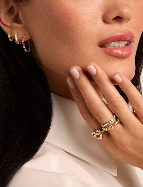 Gold & Diamond Heart Knot Ring