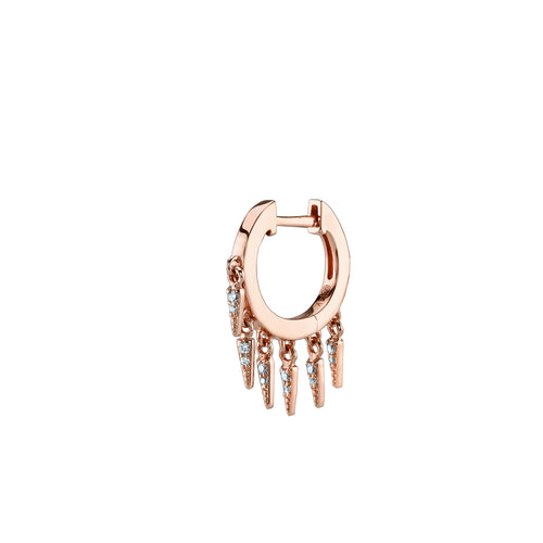 Gold & Diamond Small Fringe Huggie Hoops