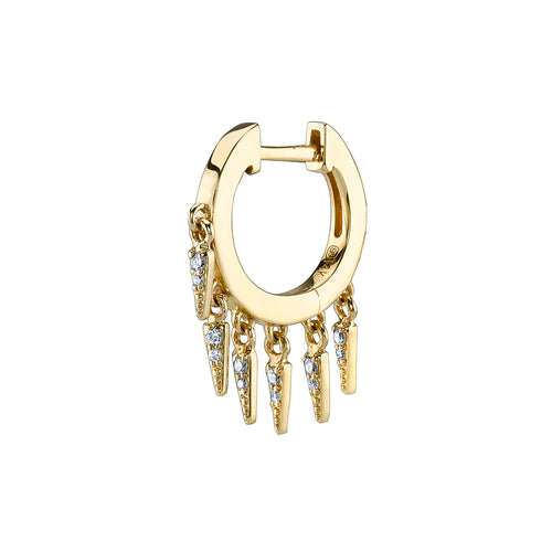 Gold & Diamond Small Fringe Huggie Hoops