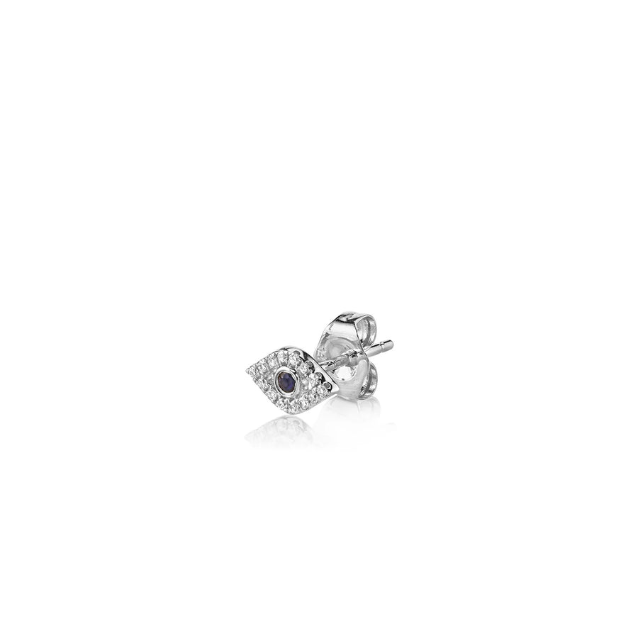 Gold & Diamond Mini Bezel Eye Stud - Sydney Evan Fine Jewelry