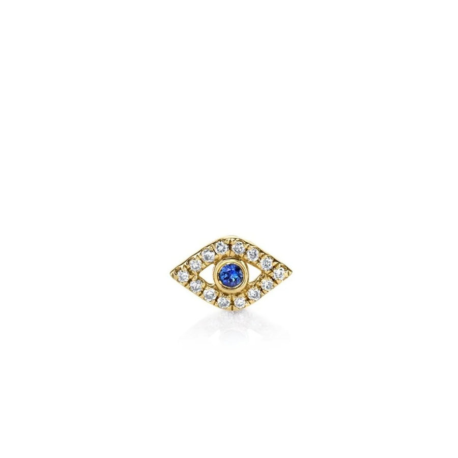Gold & Diamond Large Bezel Eye Stud - Sydney Evan Fine Jewelry