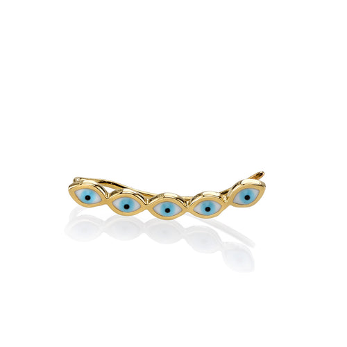 Gold & Enamel Protective Eye Ear Climber