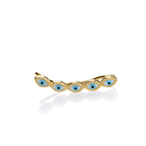 Gold & Enamel Protective Eye Ear Climber