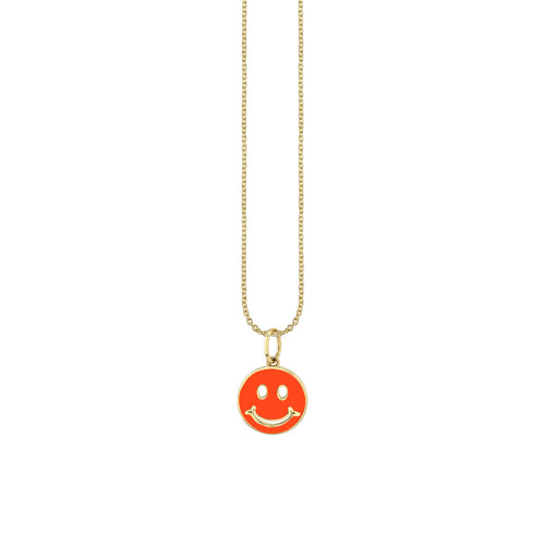 Gold & Enamel Happy Face Charm