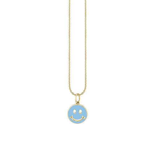 Gold & Enamel Happy Face Charm