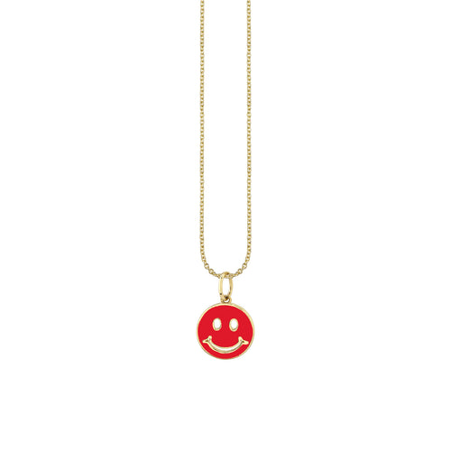 Gold & Enamel Happy Face Charm