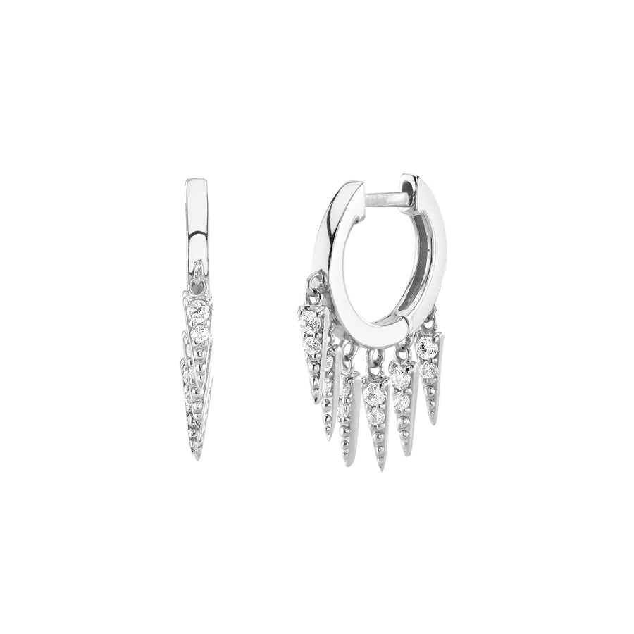Gold & Diamond Medium Fringe Huggie Hoops - Sydney Evan Fine Jewelry