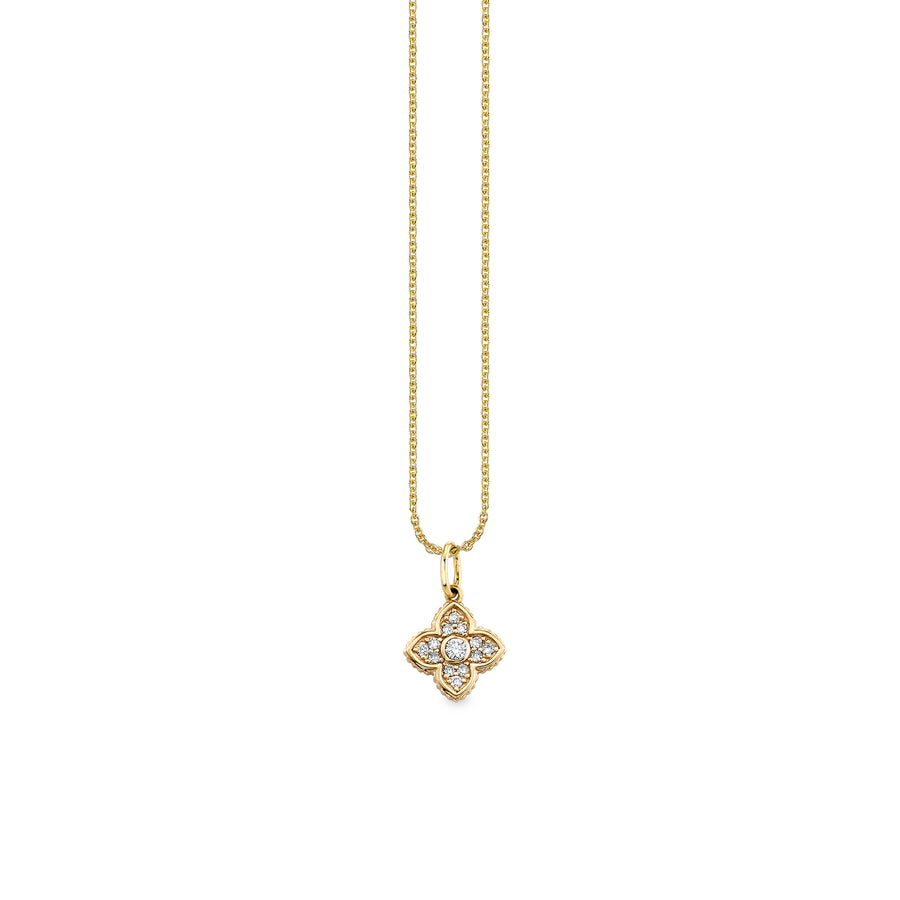 Gold & Diamond Mini Moroccan Flower Charm - Sydney Evan Fine Jewelry