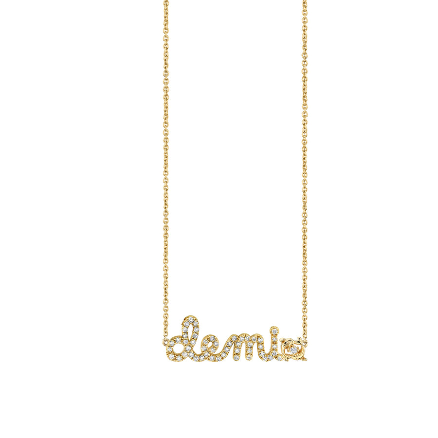 Gold & Diamond Small Custom Script Pisces Zodiac Necklace - Sydney Evan Fine Jewelry