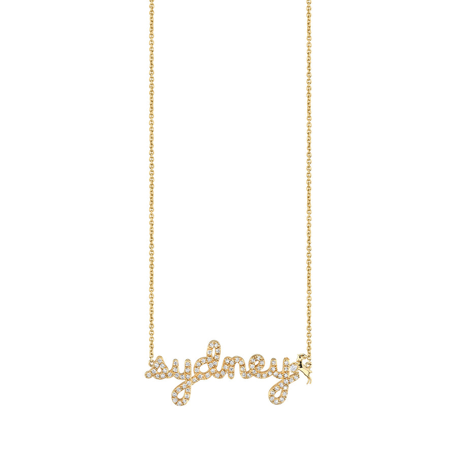 Gold & Diamond Small Custom Script Capricorn Zodiac Necklace - Sydney Evan Fine Jewelry